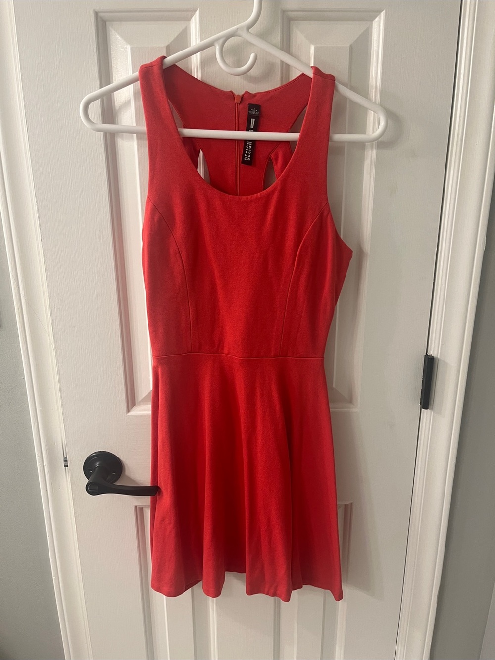 Design Lab Lord & Taylor Red Sleeveless Scoop-Neck Fit & Flare Dress